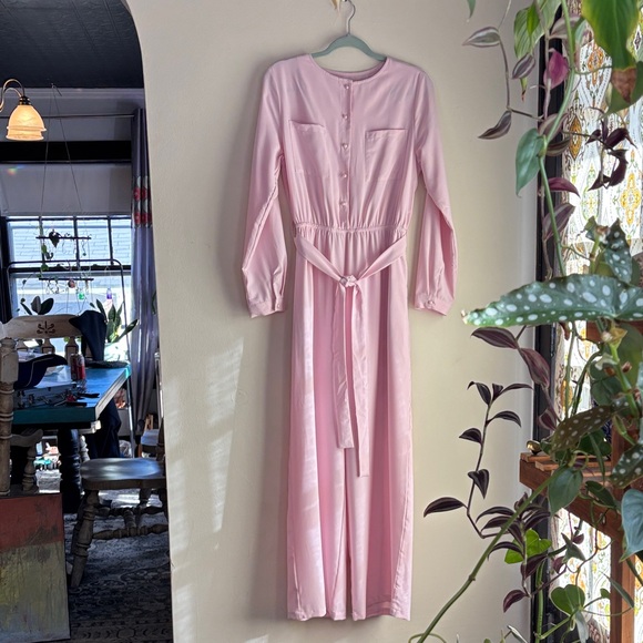 Amazon Pants - Amazon Pink Long-Sleeve Jumpsuit